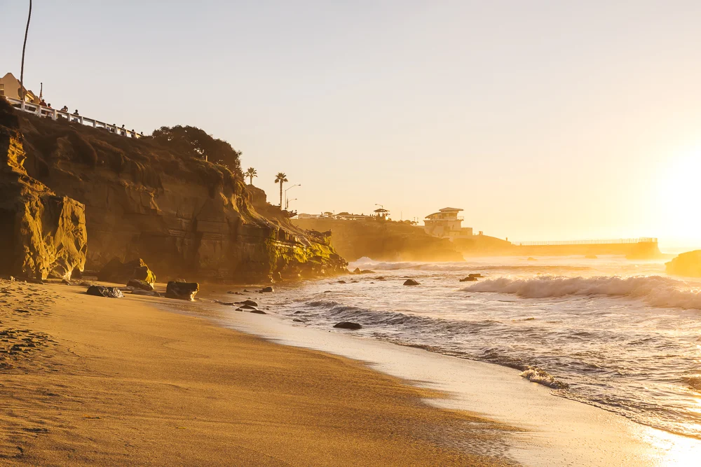 La Jolla shoreline at golden hour, San Diego
